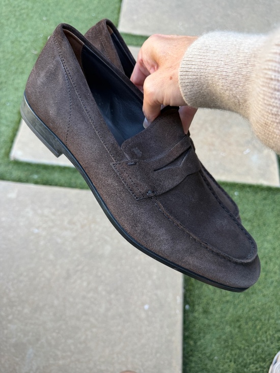 Tod\'s Men Moccasino Suede Penny Loafer in Dark Brown main image 13